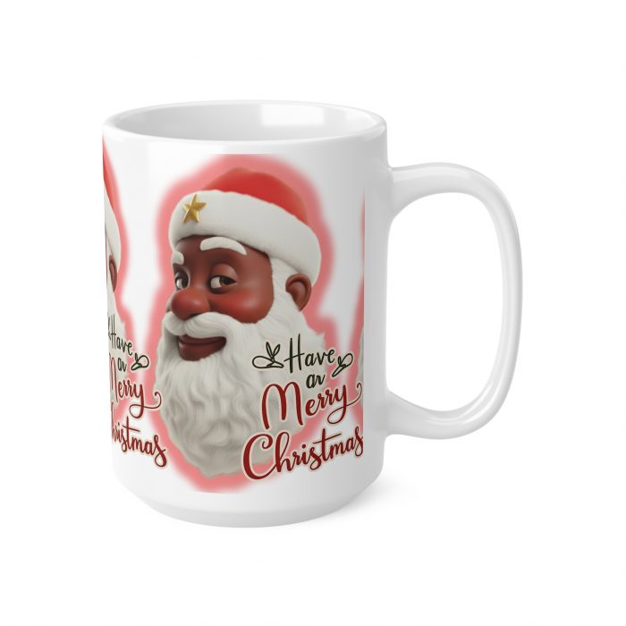 Smiling Brown Santa Claus Merry Christmas Mug | Ceramic Coffee Cup