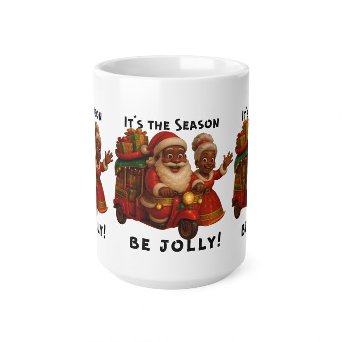 It's The Season Be Jolly Santa and Elf Mug | Ceramic Coffee Cup