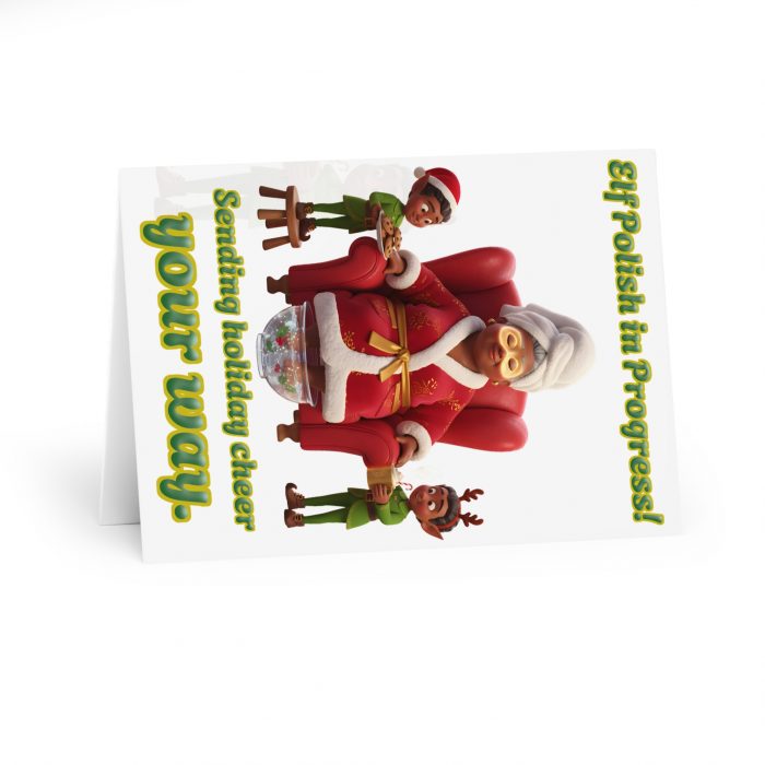 Elf Polish in Progress Holiday Cards, Christmas Greeting Cards 5 Pack