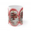 Humorous Pouting Black Santa Face Sha! Have a Merry Christmas Mug | Ceramic Coffee Cup