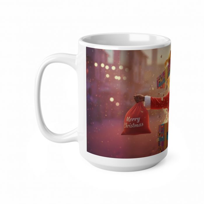Brown African Santa  burst out of Presents Mug | Merry Christmas Ceramic Coffee Cup