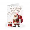 Wishing You a Very Merry Christmas Brown Santa Greeting Card