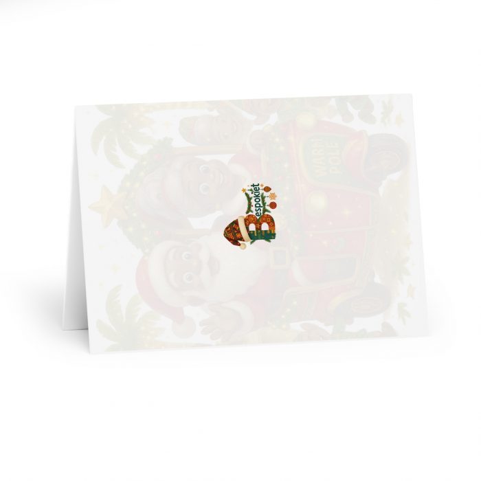 Warm Wishes Black Santa Holiday Greeting Cards (5 Pack)