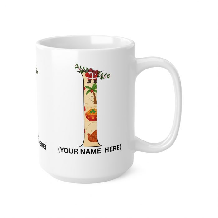 Personalized African Christmas Initial Mug Custom Name AtoZ Afro Holiday Coffee Cup Black Santa Mug Cultural Xmas Gift