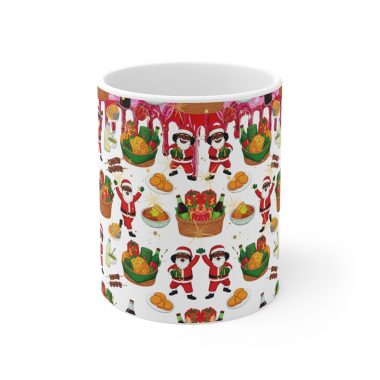 Santa Claus Holiday Pattern the African way Mug | Christmas Santa, Presents, Cookies