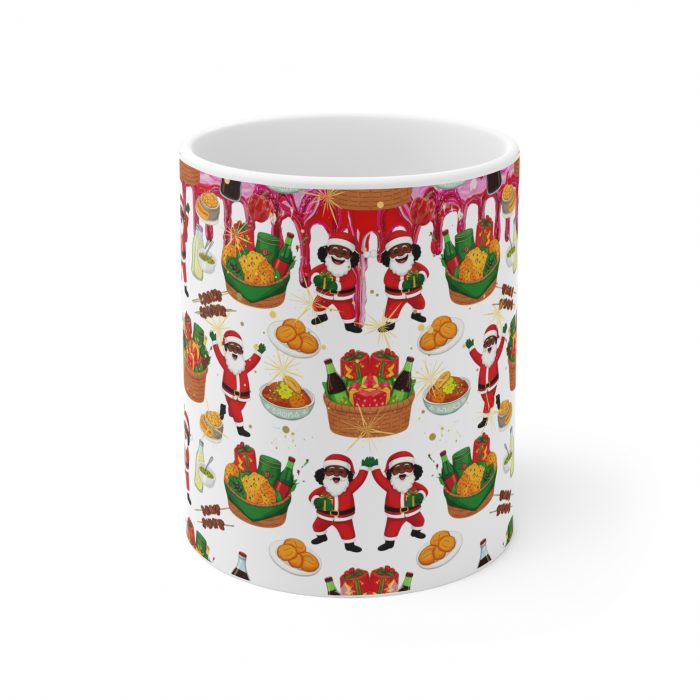 Santa Claus Holiday Pattern the African way Mug | Christmas Santa, Presents, Cookies
