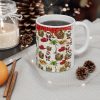 Santa Palm Tree Pattern Ceramic Mug | Christmas Coffee Cup