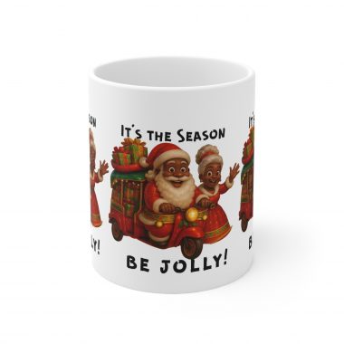 9913131529577891894_2048.jpeg It's The Season Be Jolly Santa and Elf Mug | Ceramic Coffee Cup