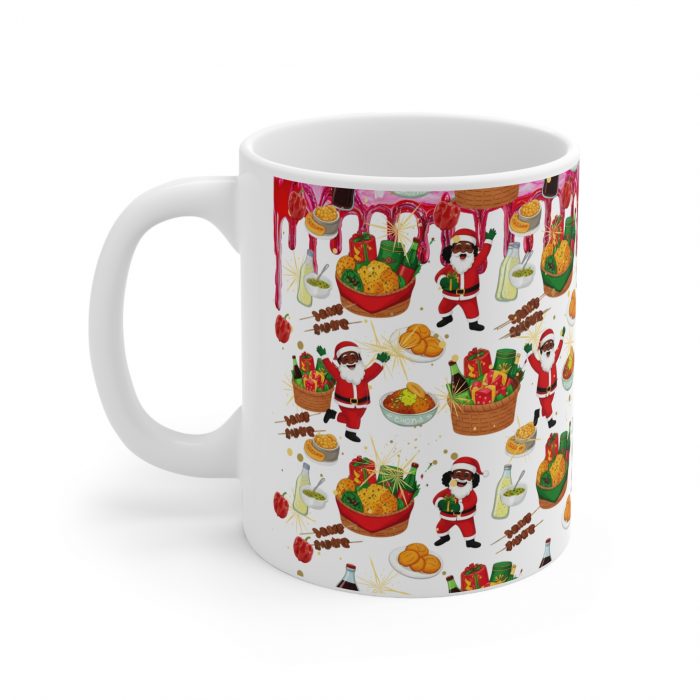 Santa Claus Holiday Pattern the African way Mug | Christmas Santa, Presents, Cookies