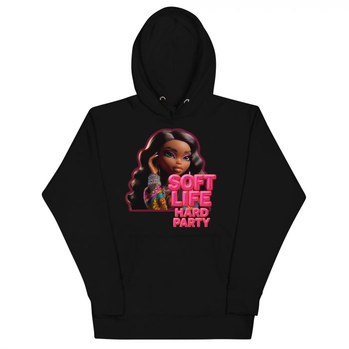 cotton-heritage-m2580-i-unisex-premium-pullover-hoodie-black-front-6917a63e090cf.jpg Cotton Pink soft life Detty December Slay Queen Christmas Unisex Premium Pullover Unisex Hoodie Pocket Womenswear