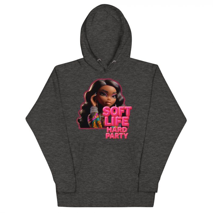 cotton-heritage-m2580-i-unisex-premium-pullover-hoodie-charcoal-heather-front-6917a63e09f2f.jpg Cotton Pink soft life Detty December Slay Queen Christmas Unisex Premium Pullover Unisex Hoodie Pocket Womenswear