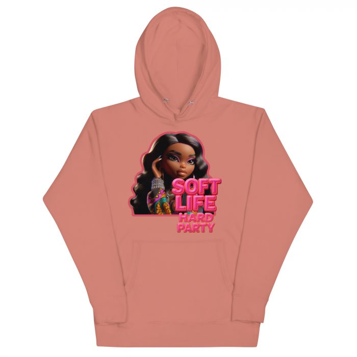 cotton-heritage-m2580-i-unisex-premium-pullover-hoodie-dusty-rose-front-6917a63e09ffe.jpg Cotton Pink soft life Detty December Slay Queen Christmas Unisex Premium Pullover Unisex Hoodie Pocket Womenswear
