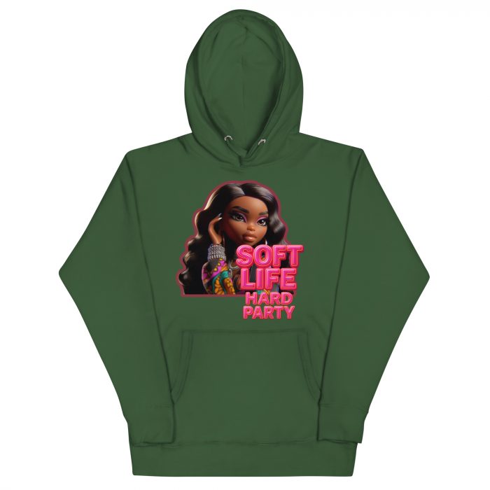 cotton-heritage-m2580-i-unisex-premium-pullover-hoodie-forest-green-front-6917a63e0a0c6.jpg Cotton Pink soft life Detty December Slay Queen Christmas Unisex Premium Pullover Unisex Hoodie Pocket Womenswear