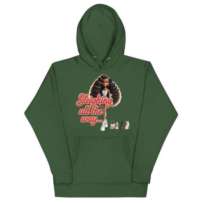 Cotton Sleighing all the way Detty December Slay Queen Christmas Unisex Premium Pullover Unisex Hoodie Pocket Womenswear