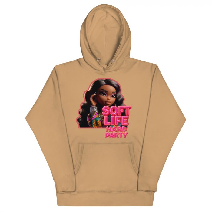 cotton-heritage-m2580-i-unisex-premium-pullover-hoodie-khaki-front-6917a63e0a175.jpg Cotton Pink soft life Detty December Slay Queen Christmas Unisex Premium Pullover Unisex Hoodie Pocket Womenswear
