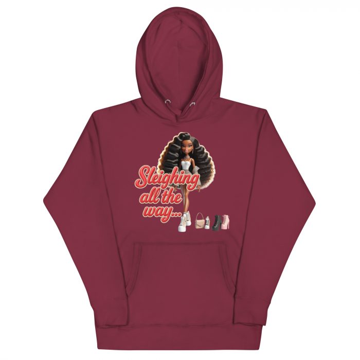 Cotton Sleighing all the way Detty December Slay Queen Christmas Unisex Premium Pullover Unisex Hoodie Pocket Womenswear
