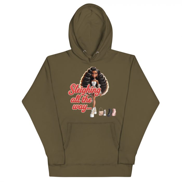 Cotton Sleighing all the way Detty December Slay Queen Christmas Unisex Premium Pullover Unisex Hoodie Pocket Womenswear