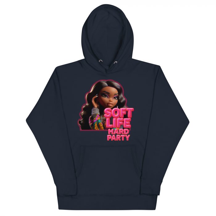 cotton-heritage-m2580-i-unisex-premium-pullover-hoodie-navy-blazer-front-6917a63e0a3d8.jpg Cotton Pink soft life Detty December Slay Queen Christmas Unisex Premium Pullover Unisex Hoodie Pocket Womenswear