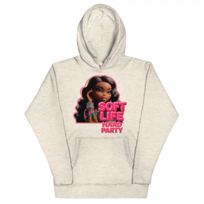 cotton-heritage-m2580-i-unisex-premium-pullover-hoodie-oatmeal-heather-front-6917a63e0abd1.jpg Cotton Pink soft life Detty December Slay Queen Christmas Unisex Premium Pullover Unisex Hoodie Pocket Womenswear