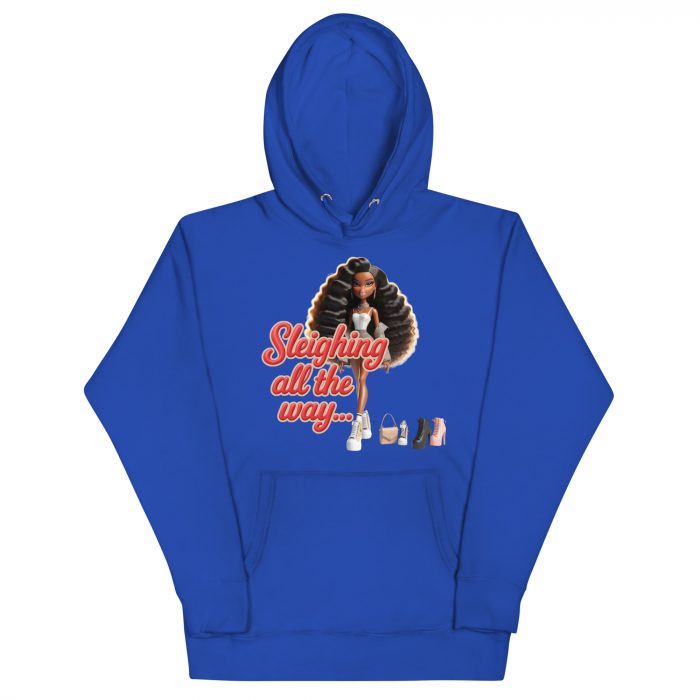 Cotton Sleighing all the way Detty December Slay Queen Christmas Unisex Premium Pullover Unisex Hoodie Pocket Womenswear