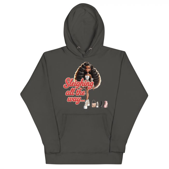 Cotton Sleighing all the way Detty December Slay Queen Christmas Unisex Premium Pullover Unisex Hoodie Pocket Womenswear