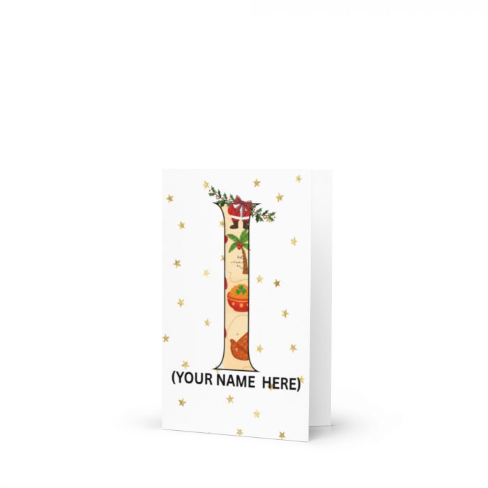 Personalized African Christmas Alphabet Greeting Card (A–Z)