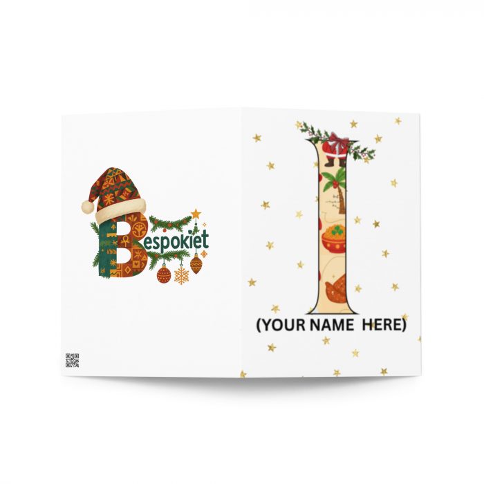 Personalized African Christmas Alphabet Greeting Card (A–Z)