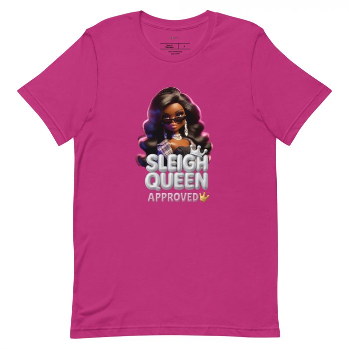 unisex-staple-t-shirt-berry-front-6917a64406a23.jpg Sleigh Queen Approved Detty December Collection Unisex t-shirt Cotton Fabric