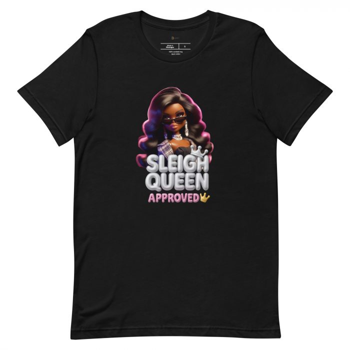unisex-staple-t-shirt-black-front-6917a644951e8.jpg Sleigh Queen Approved Detty December Collection Unisex t-shirt Cotton Fabric