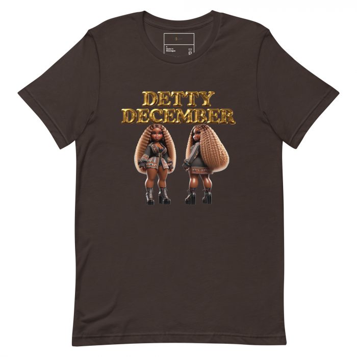 unisex-staple-t-shirt-brown-front-6917a64c672c6.jpg Detty December Collection slay queen Unisex t-shirt Cotton Fabric