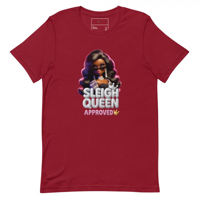 unisex-staple-t-shirt-cardinal-front-6917a64cbb6a5.jpg Sleigh Queen Approved Detty December Collection Unisex t-shirt Cotton Fabric