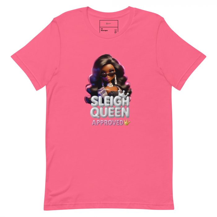 unisex-staple-t-shirt-charity-pink-front-6917a66d08145.jpg Sleigh Queen Approved Detty December Collection Unisex t-shirt Cotton Fabric