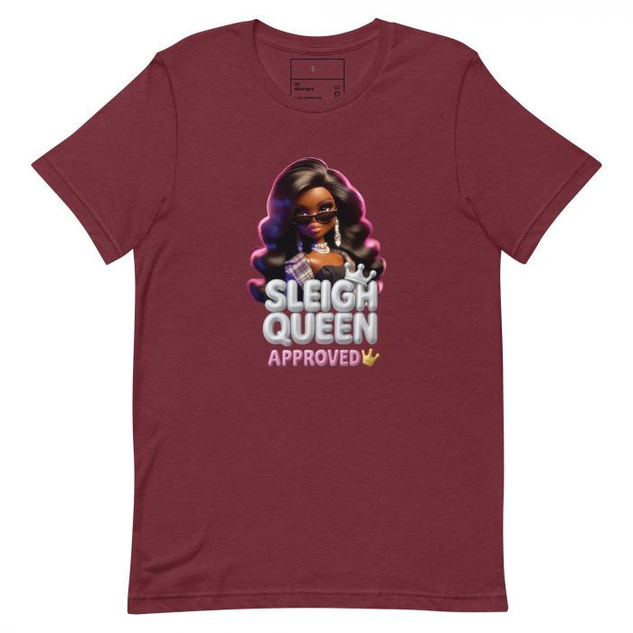 unisex-staple-t-shirt-heather-cardinal-front-6917a65044f72.jpg Sleigh Queen Approved Detty December Collection Unisex t-shirt Cotton Fabric