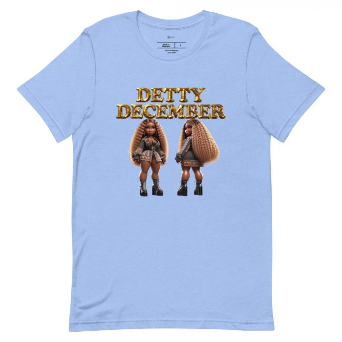 unisex-staple-t-shirt-heather-carolina-blue-front-6917a66e1bd64.jpg Detty December Collection slay queen Unisex t-shirt Cotton Fabric