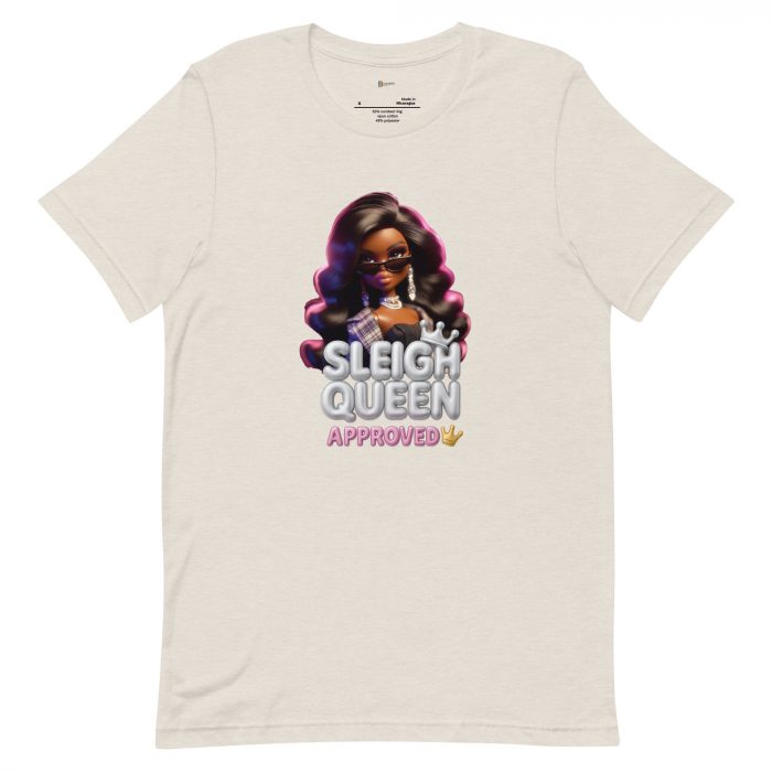 unisex-staple-t-shirt-heather-dust-front-6917a650be300.jpg Sleigh Queen Approved Detty December Collection Unisex t-shirt Cotton Fabric