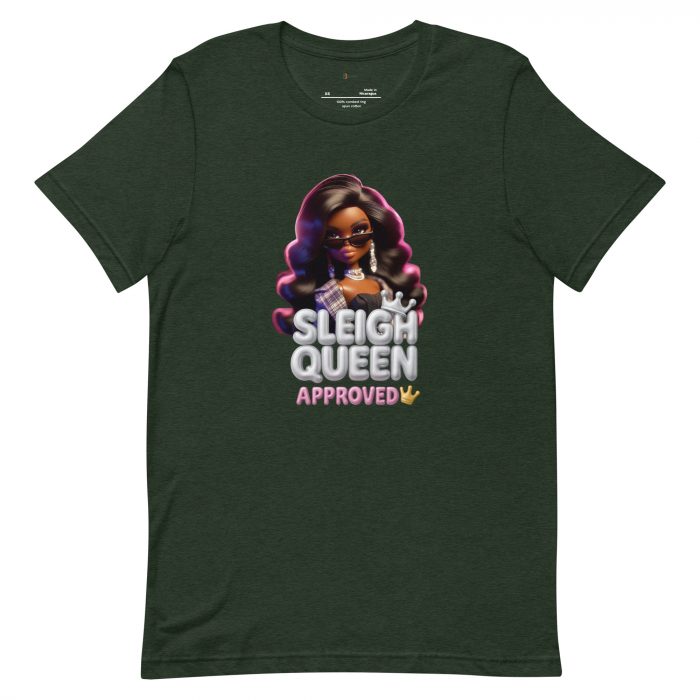 unisex-staple-t-shirt-heather-emerald-front-6917a66e27ed3.jpg Sleigh Queen Approved Detty December Collection Unisex t-shirt Cotton Fabric