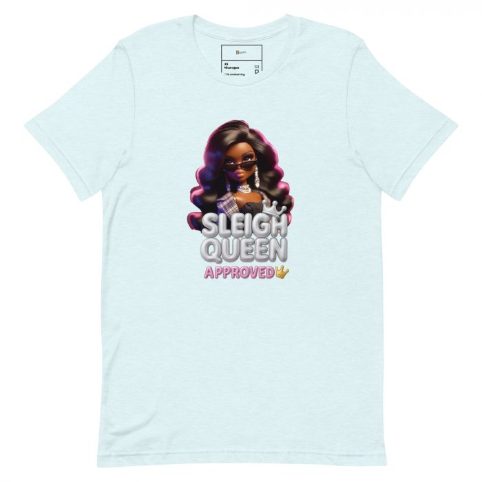 unisex-staple-t-shirt-heather-ice-blue-front-6917a66ca70f8.jpg Sleigh Queen Approved Detty December Collection Unisex t-shirt Cotton Fabric