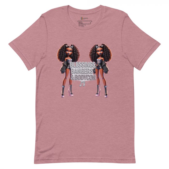 unisex-staple-t-shirt-heather-orchid-front-6917a65279771.jpg Blessings Bangers Bodycon Detty December Slay Queen t-shirt Cotton Fabric