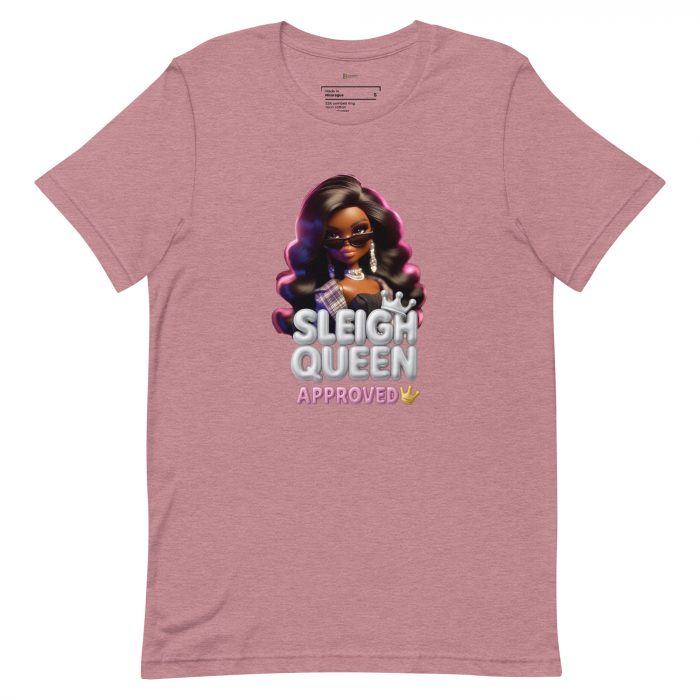 unisex-staple-t-shirt-heather-orchid-front-6917a65378d19.jpg Sleigh Queen Approved Detty December Collection Unisex t-shirt Cotton Fabric