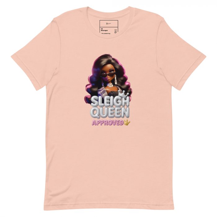 unisex-staple-t-shirt-heather-peach-front-6917a653a7308.jpg Sleigh Queen Approved Detty December Collection Unisex t-shirt Cotton Fabric