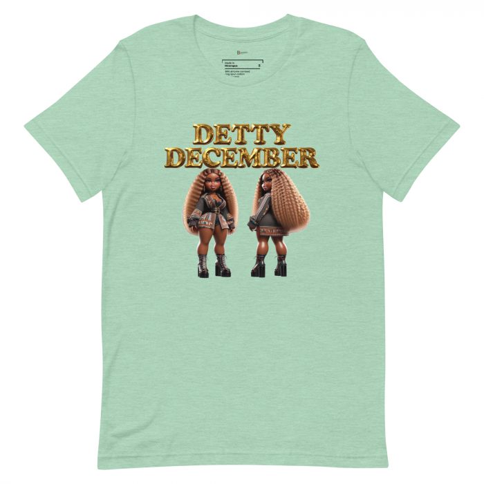 unisex-staple-t-shirt-heather-prism-mint-front-6917a6554ca0c.jpg Detty December Collection slay queen Unisex t-shirt Cotton Fabric