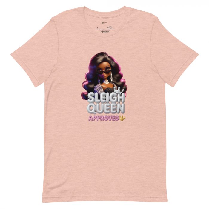 unisex-staple-t-shirt-heather-prism-peach-front-6917a6553b838.jpg Sleigh Queen Approved Detty December Collection Unisex t-shirt Cotton Fabric