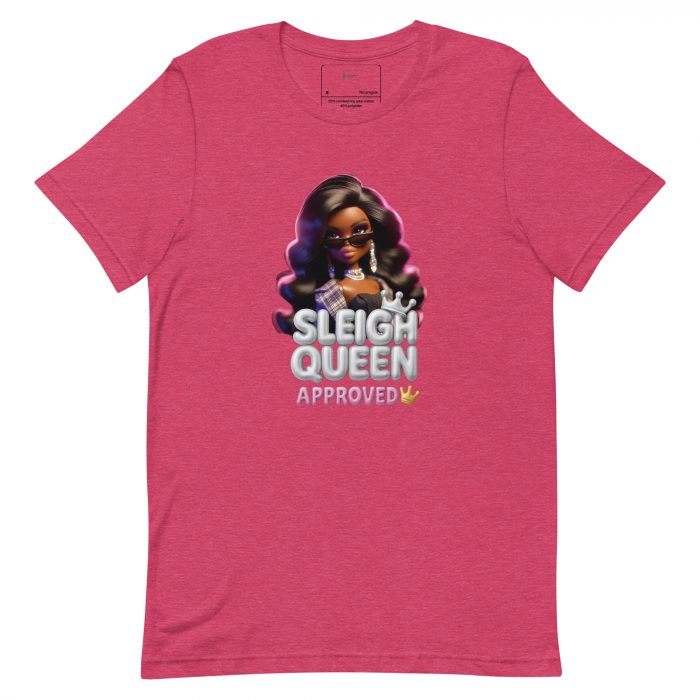 unisex-staple-t-shirt-heather-raspberry-front-6917a65599df6.jpg Sleigh Queen Approved Detty December Collection Unisex t-shirt Cotton Fabric