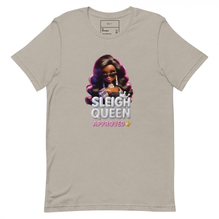 unisex-staple-t-shirt-heather-stone-front-6917a656038a0.jpg Sleigh Queen Approved Detty December Collection Unisex t-shirt Cotton Fabric