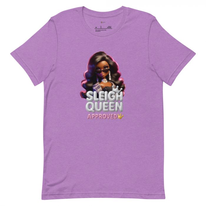 unisex-staple-t-shirt-heather-team-purple-front-6917a66d88908.jpg Sleigh Queen Approved Detty December Collection Unisex t-shirt Cotton Fabric
