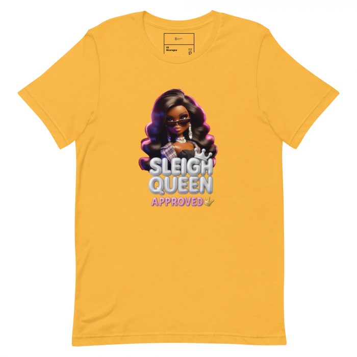 unisex-staple-t-shirt-heather-yellow-gold-front-6917a66e1b663.jpg Sleigh Queen Approved Detty December Collection Unisex t-shirt Cotton Fabric