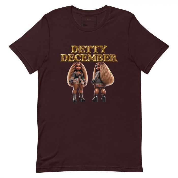 unisex-staple-t-shirt-oxblood-black-front-6917a65f091a8.jpg Detty December Collection slay queen Unisex t-shirt Cotton Fabric