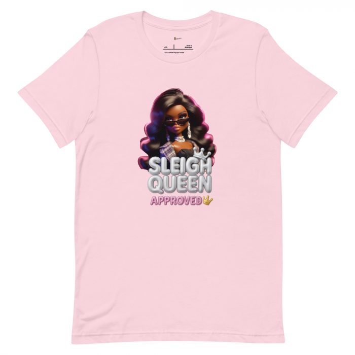 unisex-staple-t-shirt-soft-pink-front-6917a66c520c3.jpg Sleigh Queen Approved Detty December Collection Unisex t-shirt Cotton Fabric