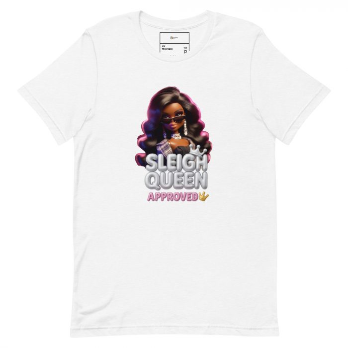 unisex-staple-t-shirt-solid-white-blend-front-6917a66e39242.jpg Sleigh Queen Approved Detty December Collection Unisex t-shirt Cotton Fabric