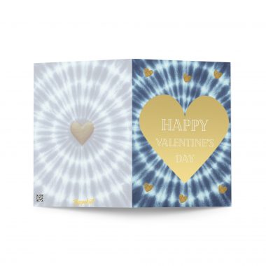 Adire Gold Heart Valentine's Greeting card